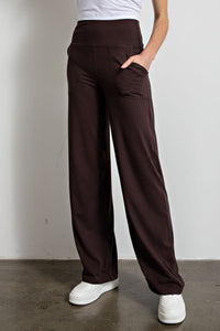 Buttery Soft Full Length Straight Yoga Pants- Coffee