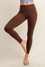 Load image into Gallery viewer, Buttery Soft Full Length Leggings In Java Brown With Side Pockets