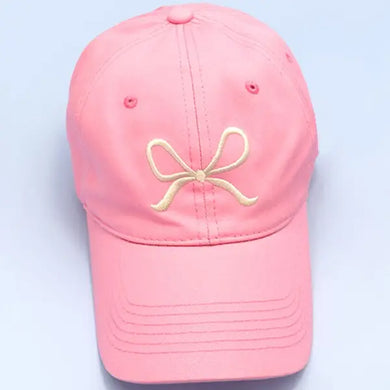 Embroidered Bow Baseball Cap