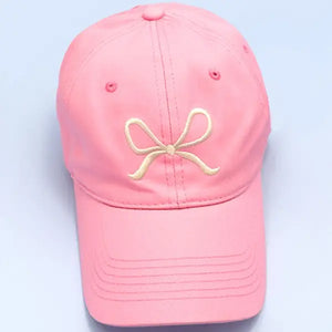 Embroidered Bow Baseball Cap