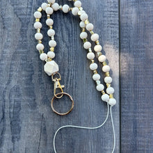 Load image into Gallery viewer, Gold Heart Beaded Lanyard with Breakaway Clasp