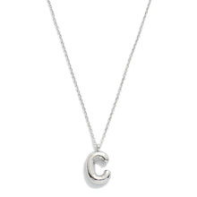 Load image into Gallery viewer, Stainless Steel Dainty Chain Link Necklace Featuring Bubble Balloon Initial Pendant