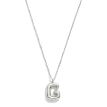 Load image into Gallery viewer, Stainless Steel Dainty Chain Link Necklace Featuring Bubble Balloon Initial Pendant