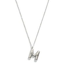 Load image into Gallery viewer, Stainless Steel Dainty Chain Link Necklace Featuring Bubble Balloon Initial Pendant