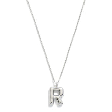 Load image into Gallery viewer, Stainless Steel Dainty Chain Link Necklace Featuring Bubble Balloon Initial Pendant