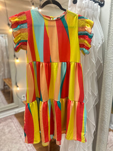 Ladies Multicolor Knee Length Dress