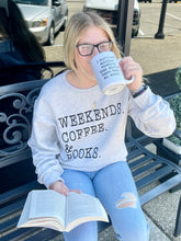 Load image into Gallery viewer, Weekends Coffee And Books Soft Unisex Sweatshirt