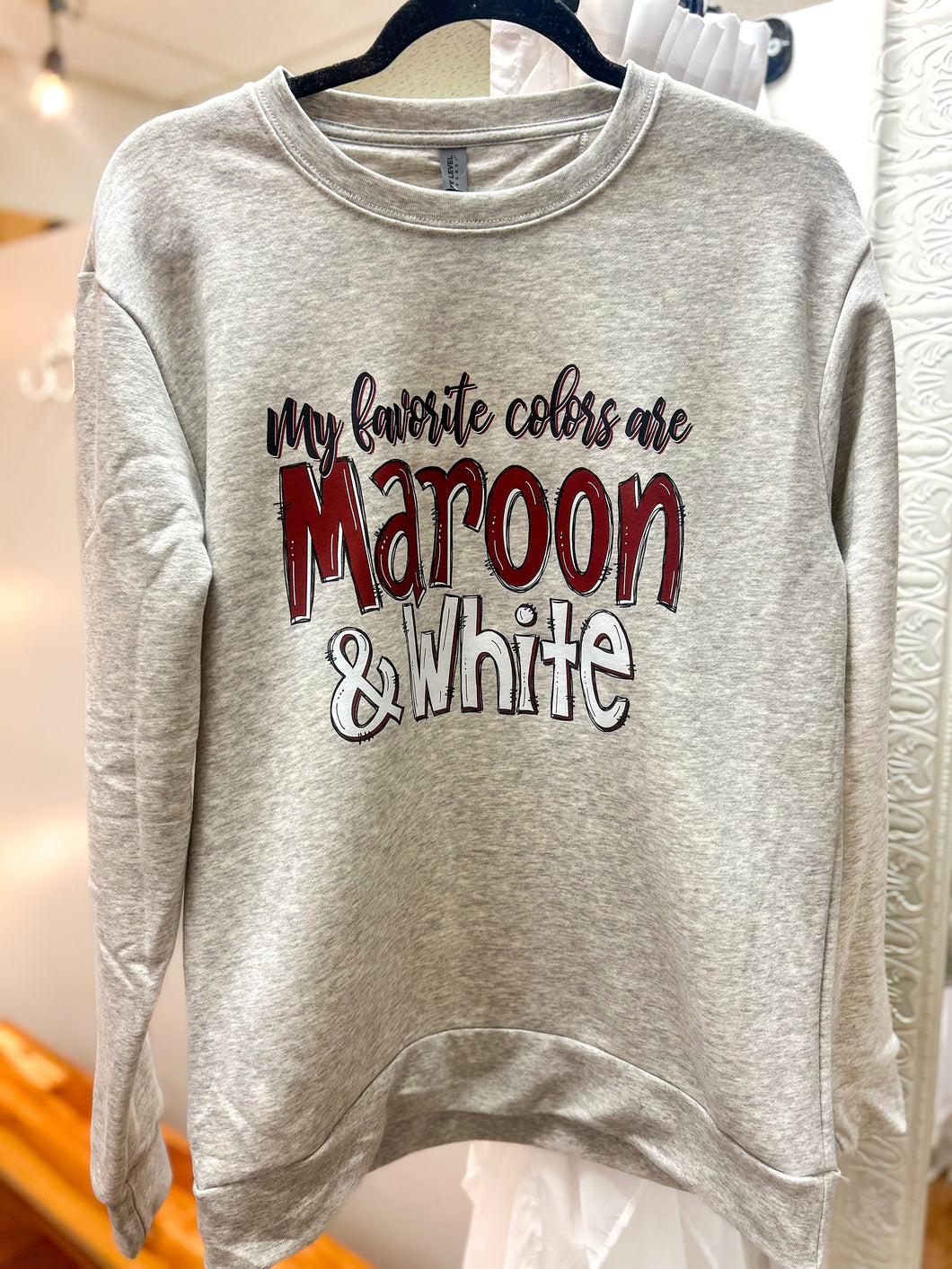 My Favorite Colors Are Maroon & White Soft Unisex Sweatshirt