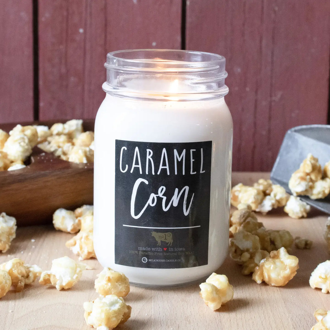 Farmhouse Collection Mason Jar Candle 13oz Caramel Corn