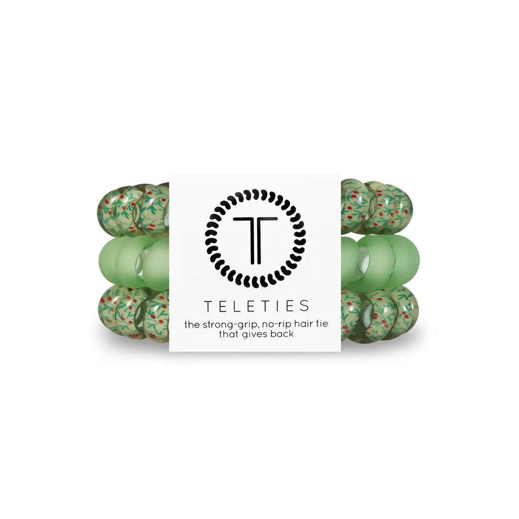 Teleties Large 3-Pack Hair Ties- Be Holly