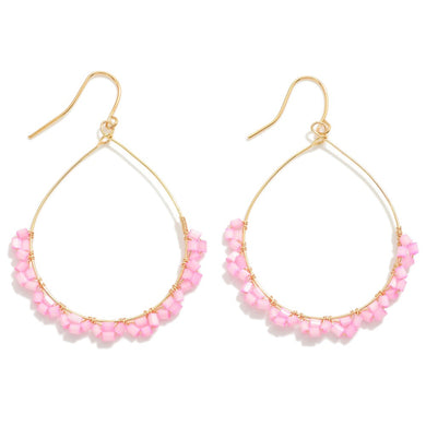 Dainty Teardrop Earrings With Beaded Detail