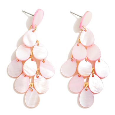 Pearlescent Disc Chandelier Drop Earring