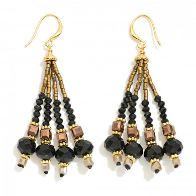 Beaded Tassel Drop Earrings