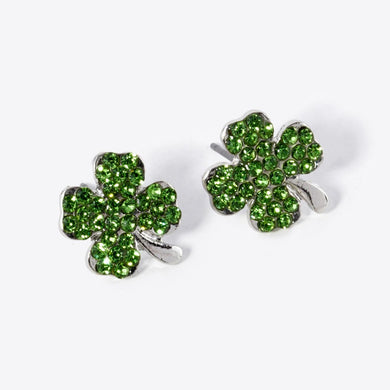 Four Leaf Clover Rhinestone Earrings