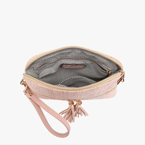 Light Pink & Tan Crossbody Purse