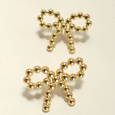 18K Gold Dipped Bow Stud Earrings