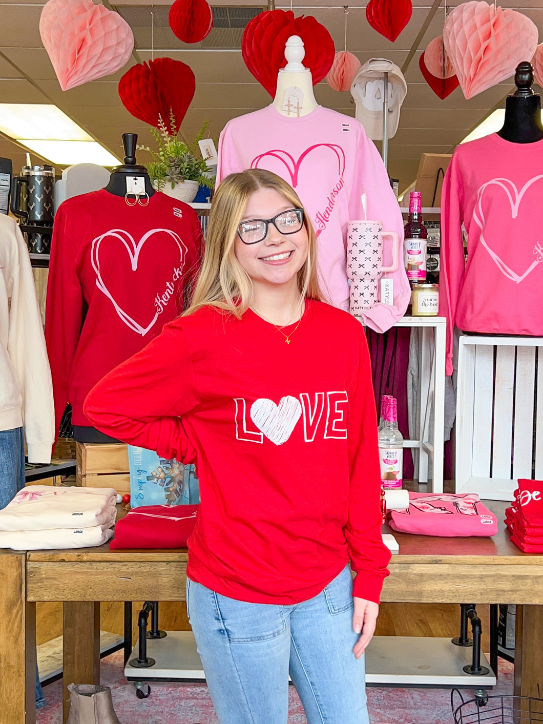 Love Heart Long Sleeve Unisex Soft Tee