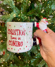 Load image into Gallery viewer, Santa Handle Christmas Mug-Christmas time is coming