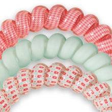 Load image into Gallery viewer, Calming Coral Teleties Large 3-Pack Hair Ties