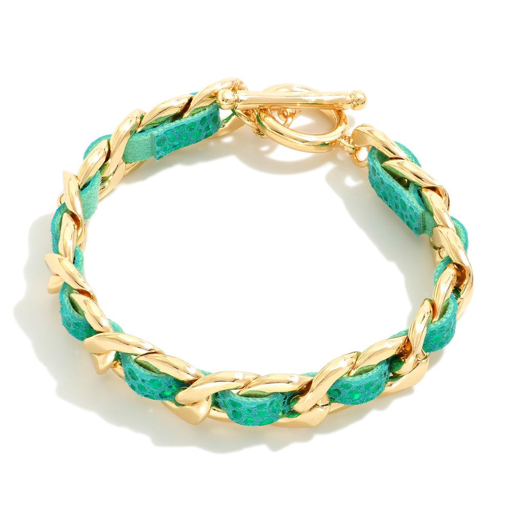 Gold Tone Chain Link Bracelet