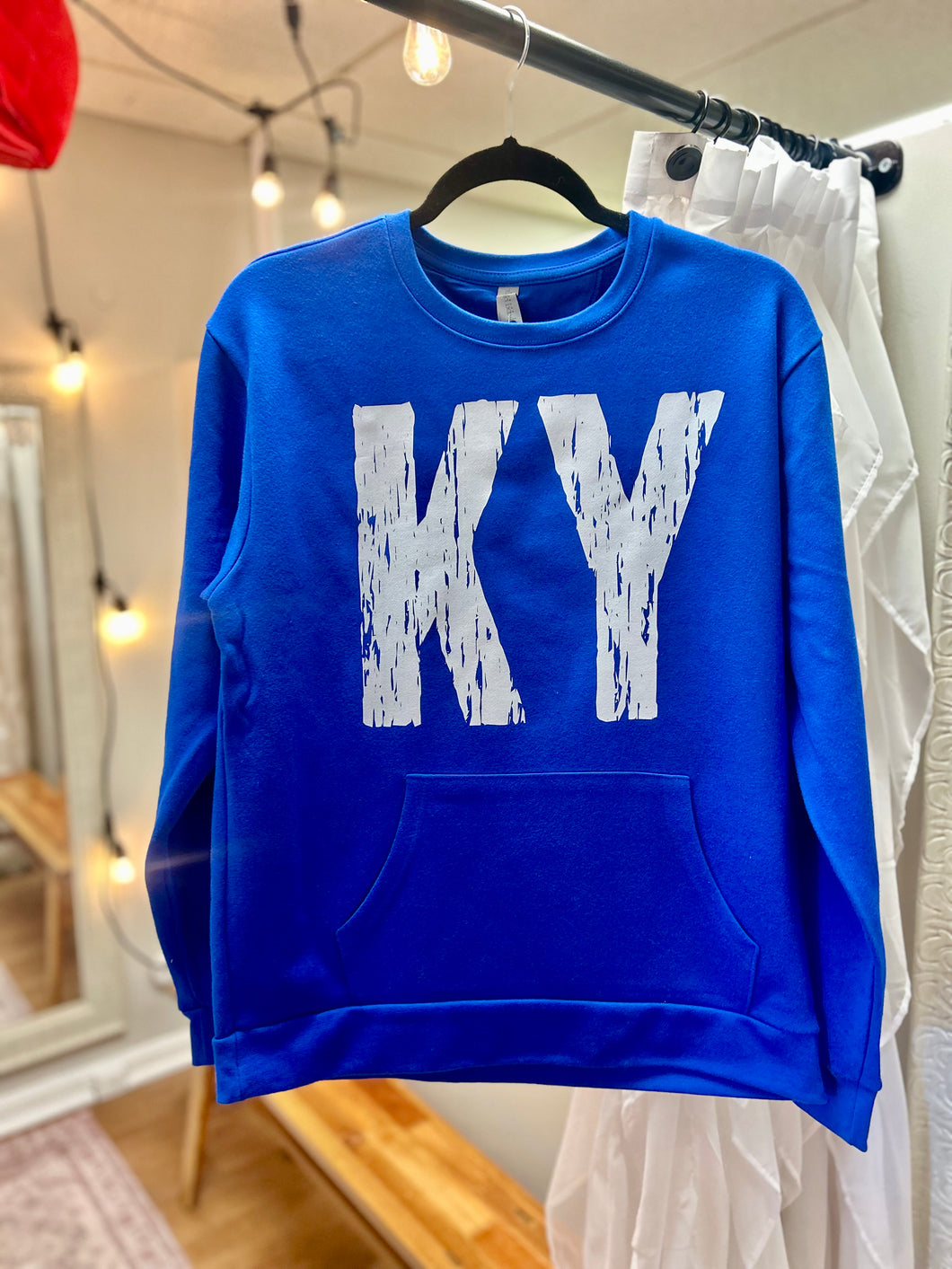 Ky Distressed Kentucky Pocket Unisex Crew Sweatshirt (No hoodie)