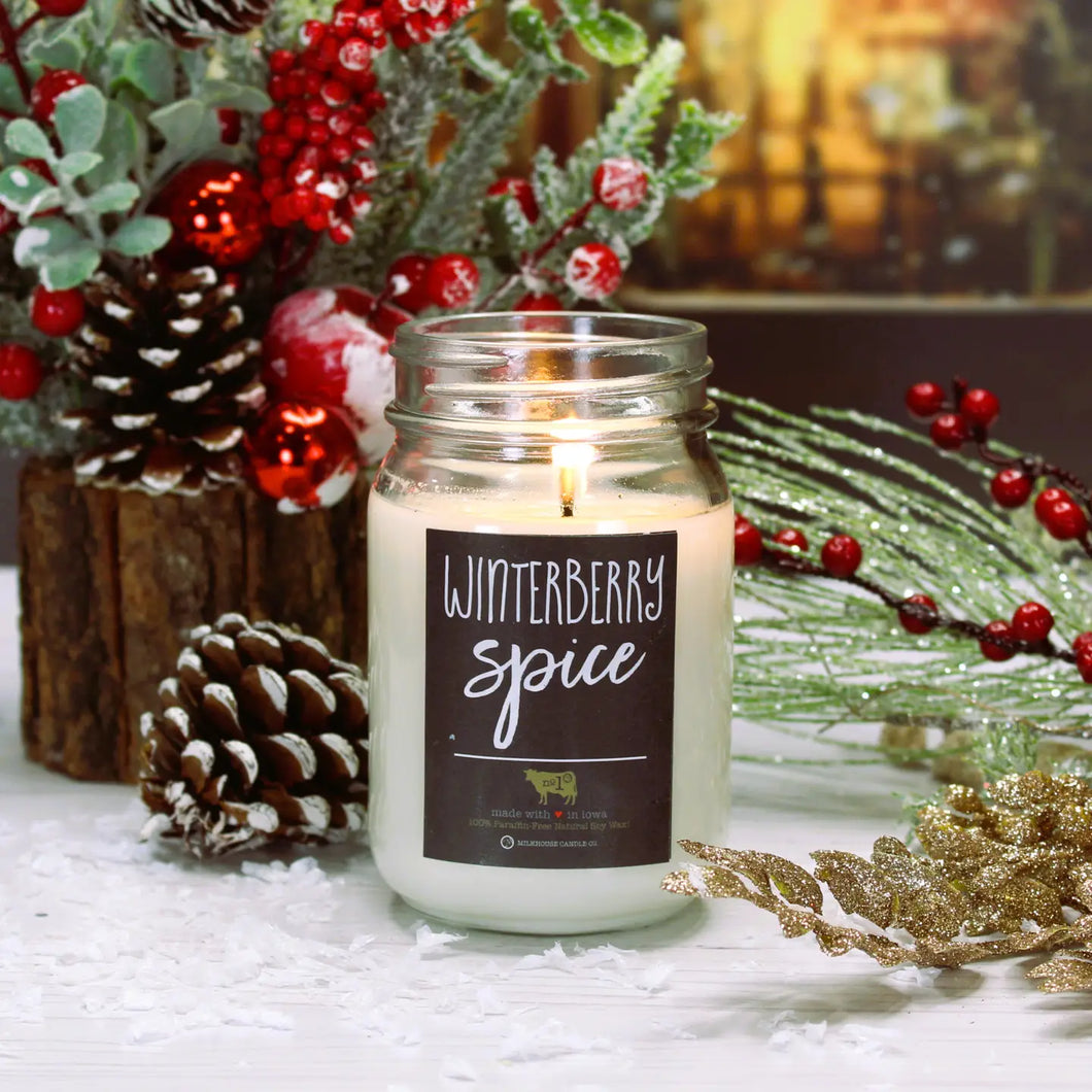 Farmhouse Collection Mason Jar Candle 13oz Winterberry Spice