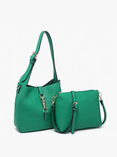 Load image into Gallery viewer, Agnes Satchel With Press Lock &amp; Inner Bag- Green