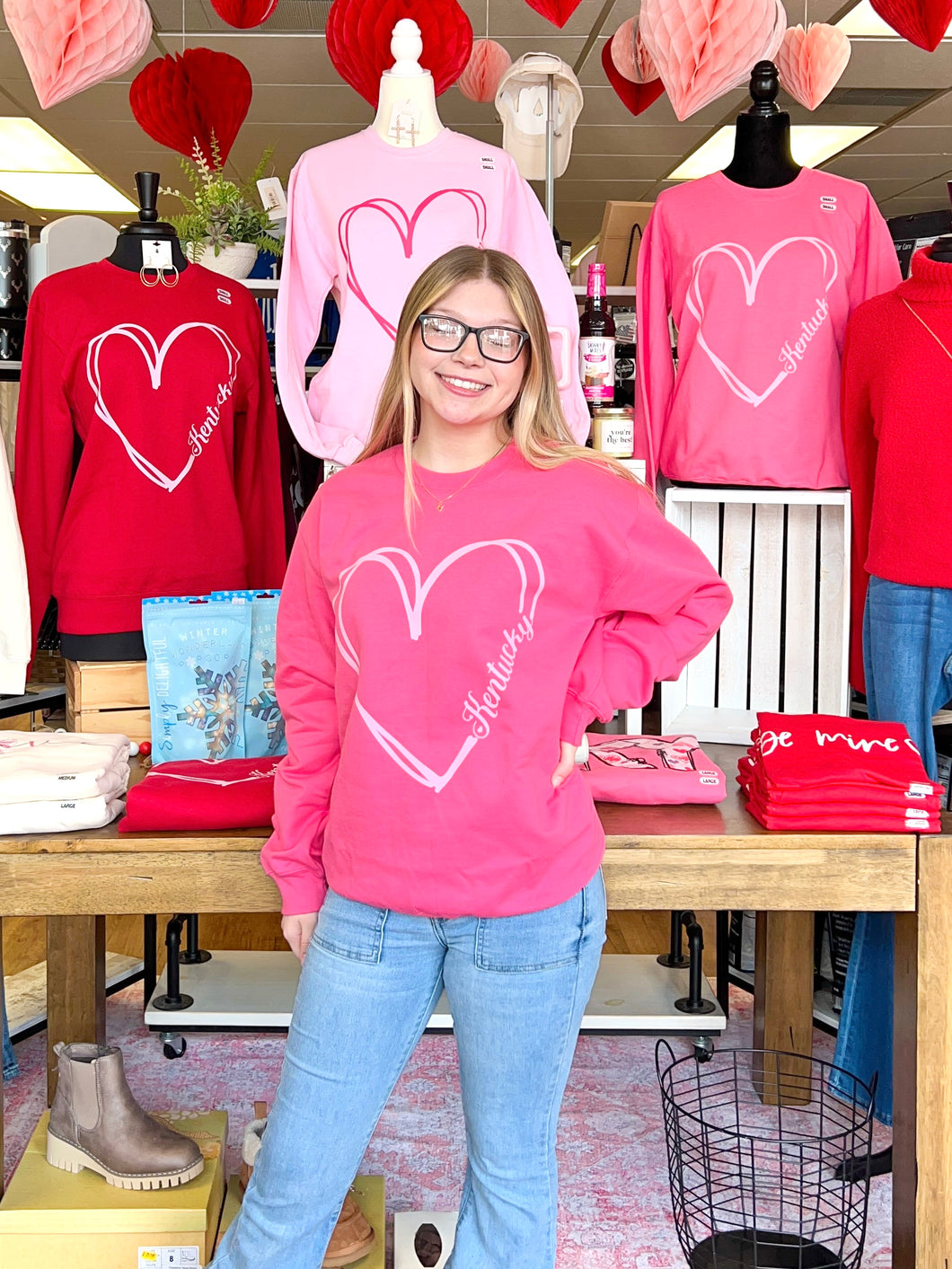 Kentucky Heart Soft Unisex Pink Sweatshirt