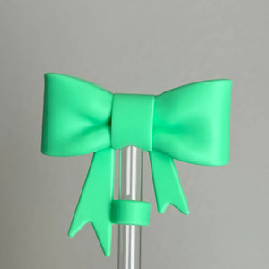 Green Bow Straw Topper