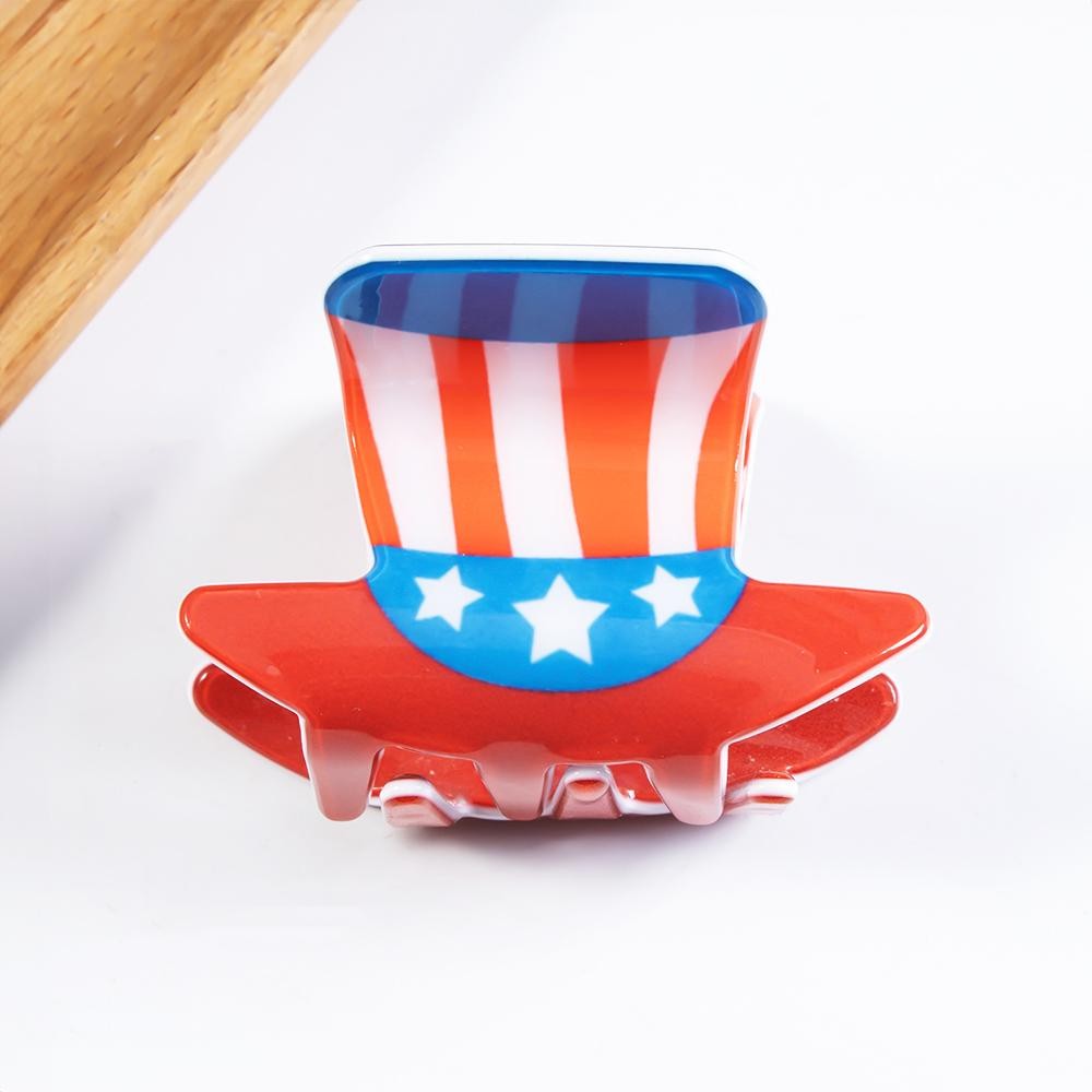 Americana Hat Acetate Claw Hair Clip