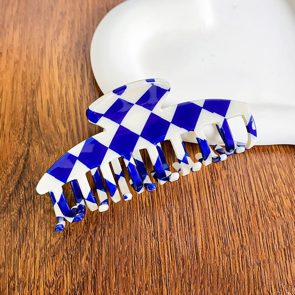 Checker Acetate Claw Hair Clip