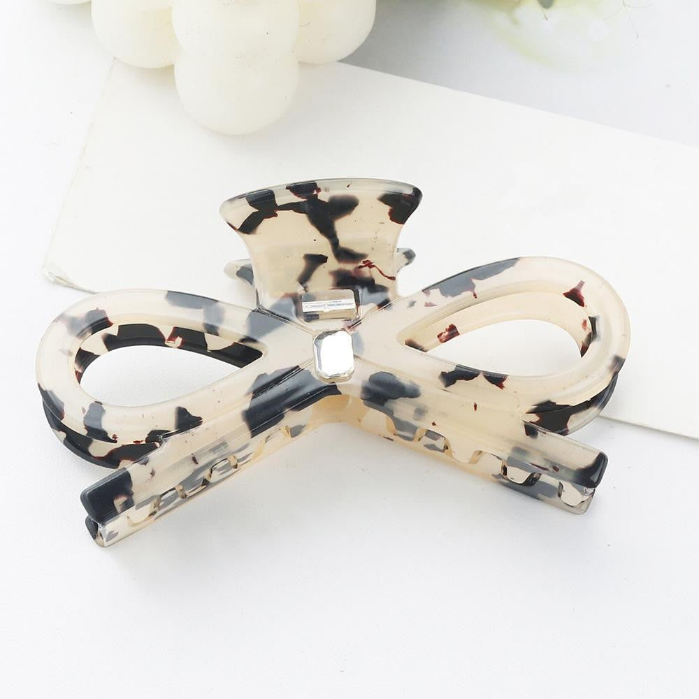 Bow Hair Clip With Rhinestone Detail