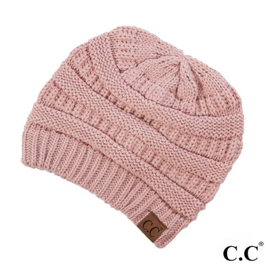 C.C Beanie Ivory Solid Ribbed Beanie