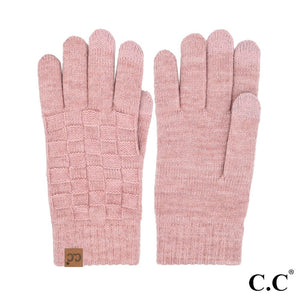 C.C Weaving Texture Glove-Rose