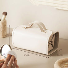 Load image into Gallery viewer, Foldable Vegan Leather Toiletry Bag With Double Handles