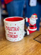 Load image into Gallery viewer, Santa Handle Christmas Mug-Christmas time is coming