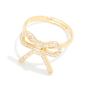 Rhinestone Bow Ring