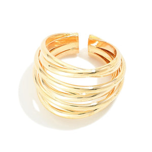 Interlaced Stacked Metal Ring