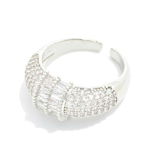 Tapered Cubic Zirconia Studded Ring