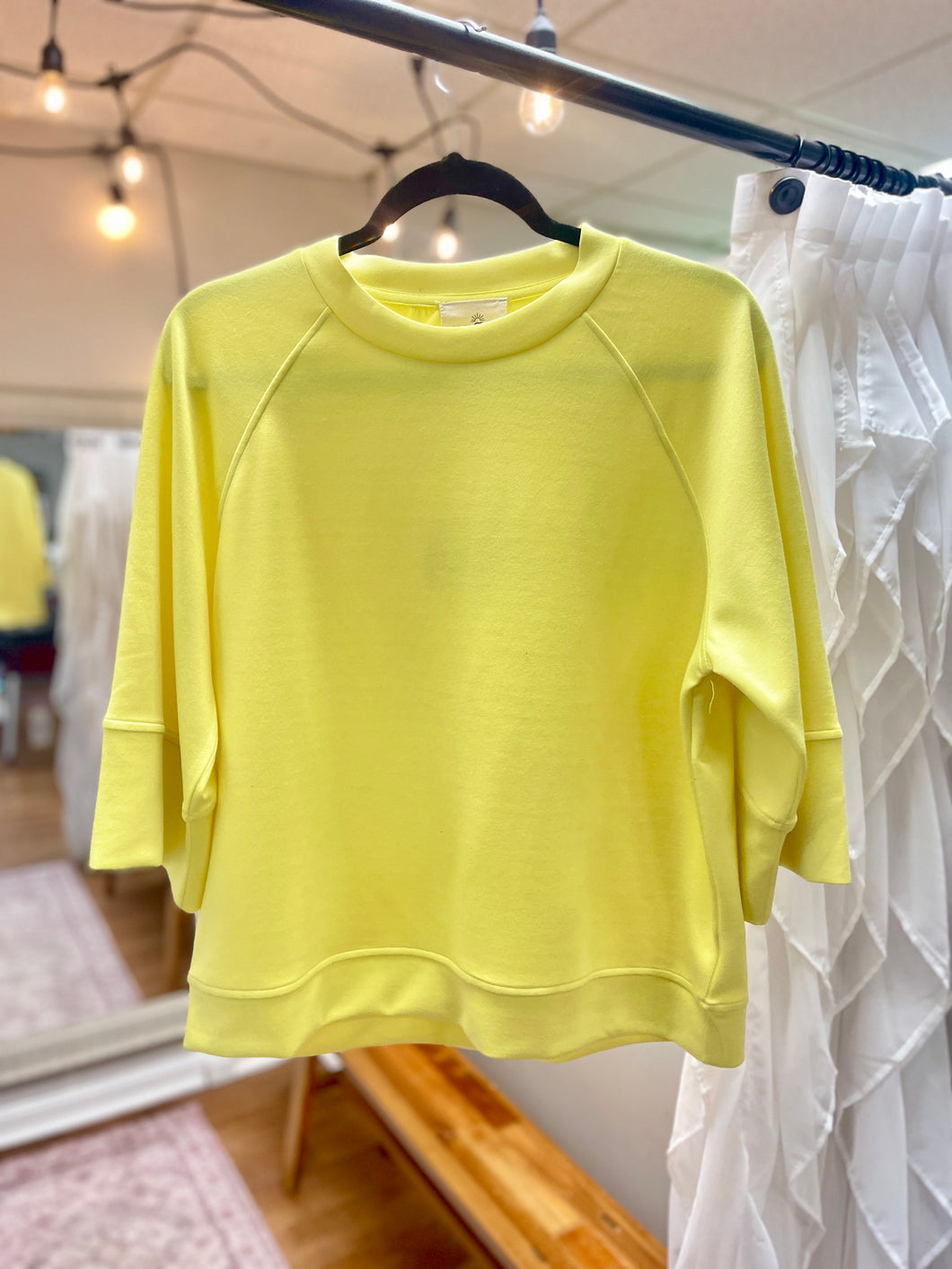 Ladies Wide Sleeves Casual Lemon Top