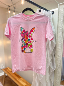 Colorful Dot Bunny Easter Unisex Comfort Colors Tee