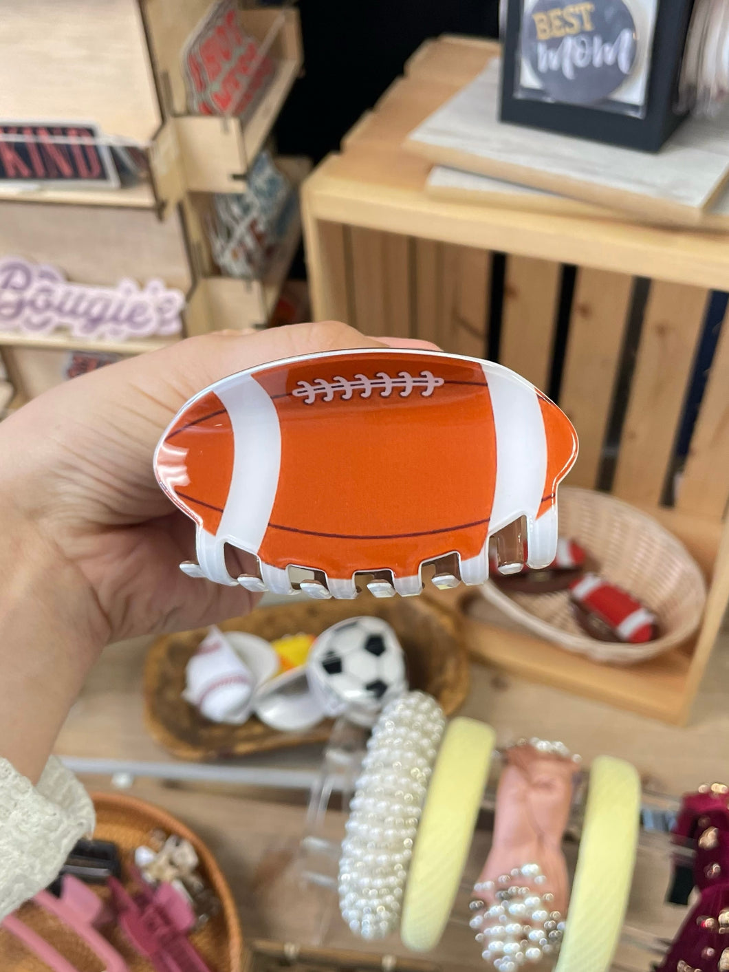 Football Hair Claw Clip