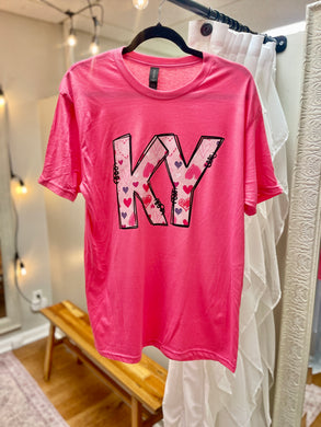 Kentucky Hearts Hot Pink Unisex Tee