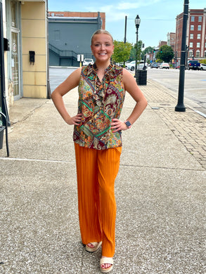 Ladies Fall Paisley Sleeveless Top