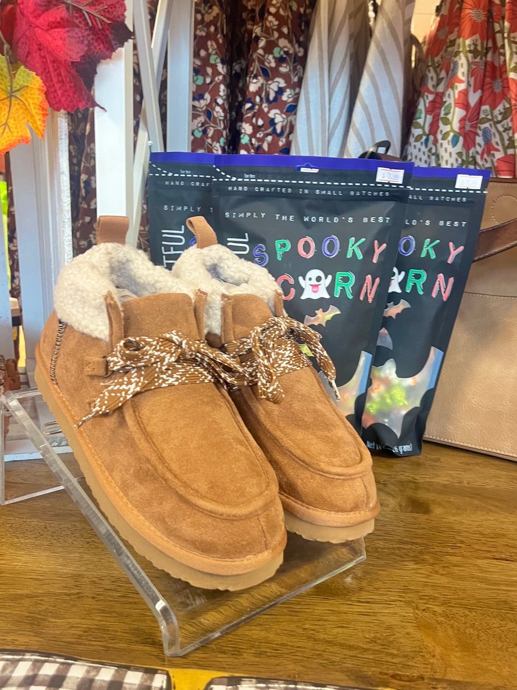 Fur Lined Ankle Tan Bootie