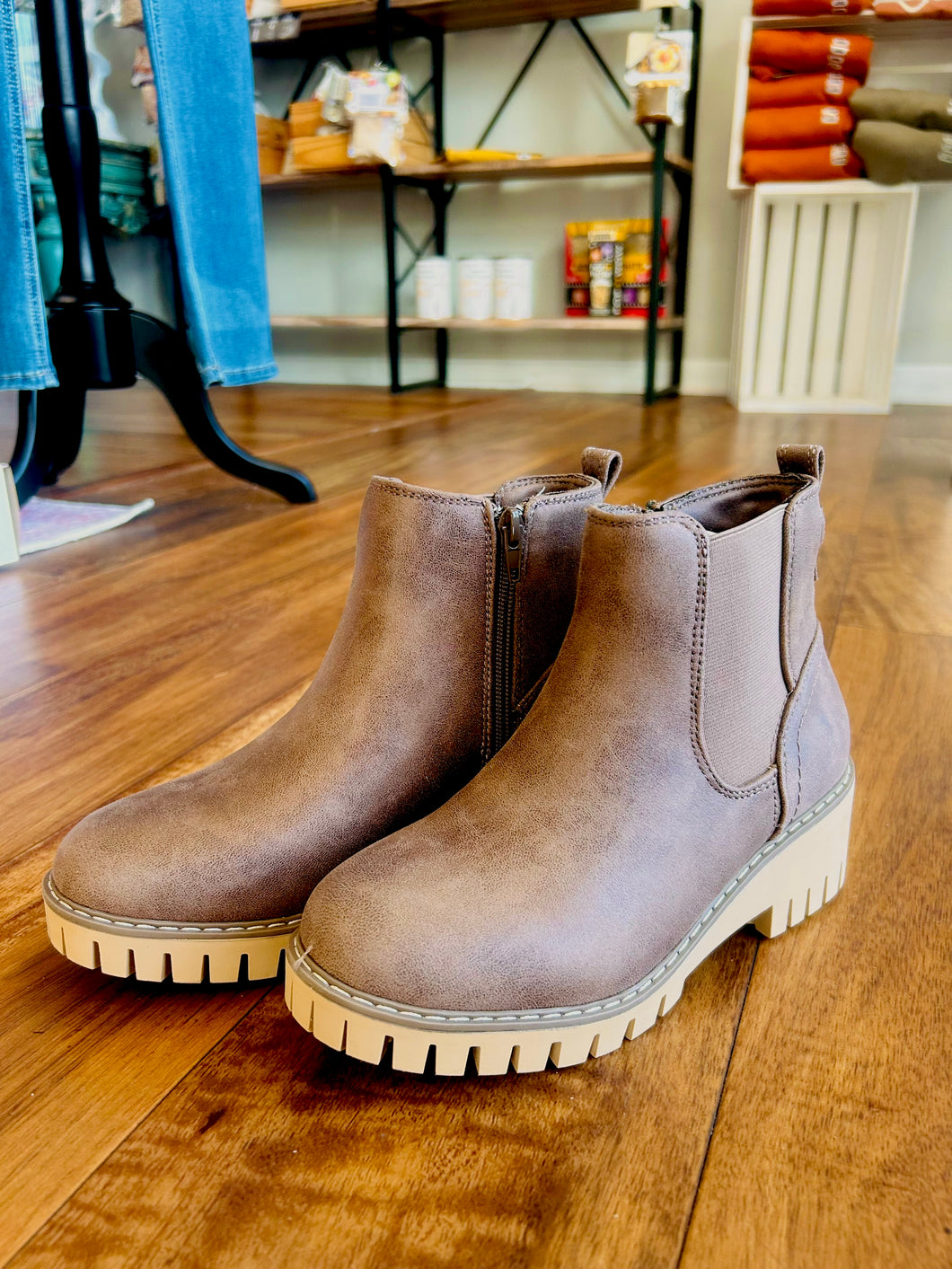 Ladies Taupe Bootie