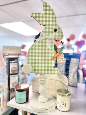 Green Plaid Bunny Topper