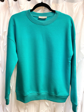 Ladies Turquoise Cozy Crewneck Pullover