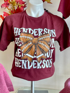 Henderson Football Bow Soft Unisex ComfortWash Tee