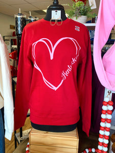 Kentucky Pink Heart Soft Unisex Red Sweatshirt